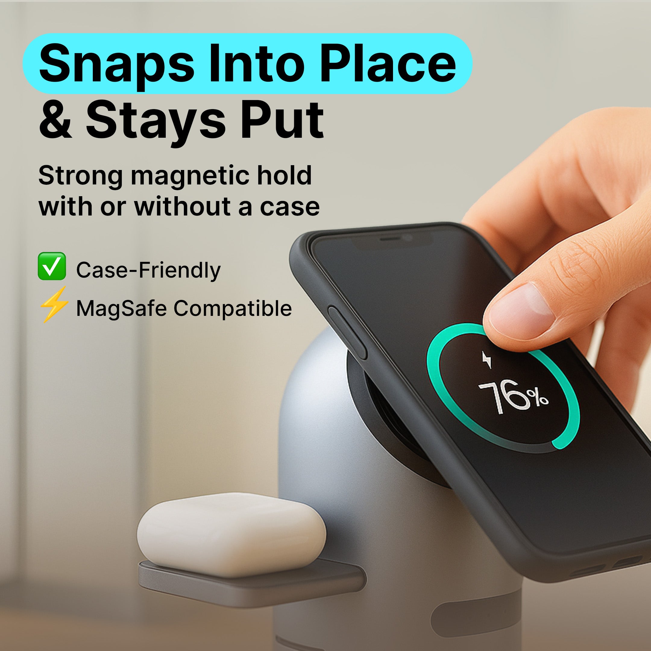 4-in-1 MagSafe Wireless Charging Station with Bluetooth Speaker Qi2