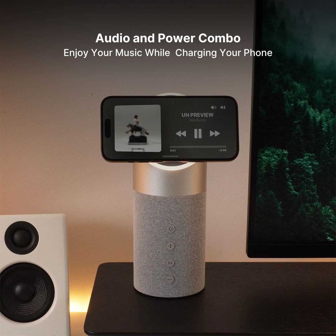 3-in-1 Wireless Charging Hub, Bluetooth Speaker & Night Light