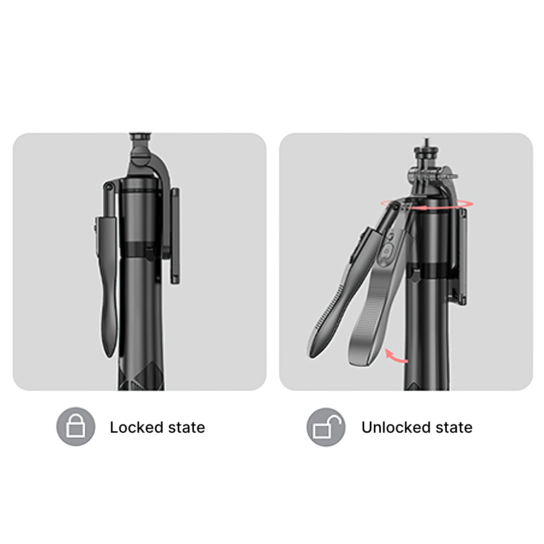 360° Panoramic Handheld Tripod Selfie Stick with Remote Control for Mobile Phones