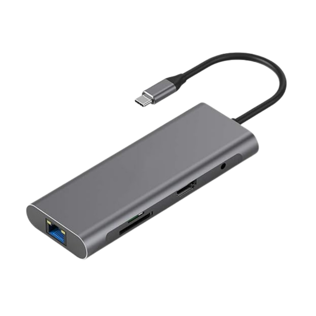 Aluminum 9-in-1 USB-C Hub with 4K HDMI, PD Fast Charge & Ethernet