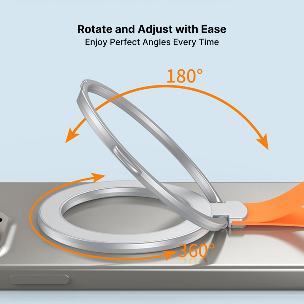 Rotatable Magnetic Phone Holder with Folding Ring