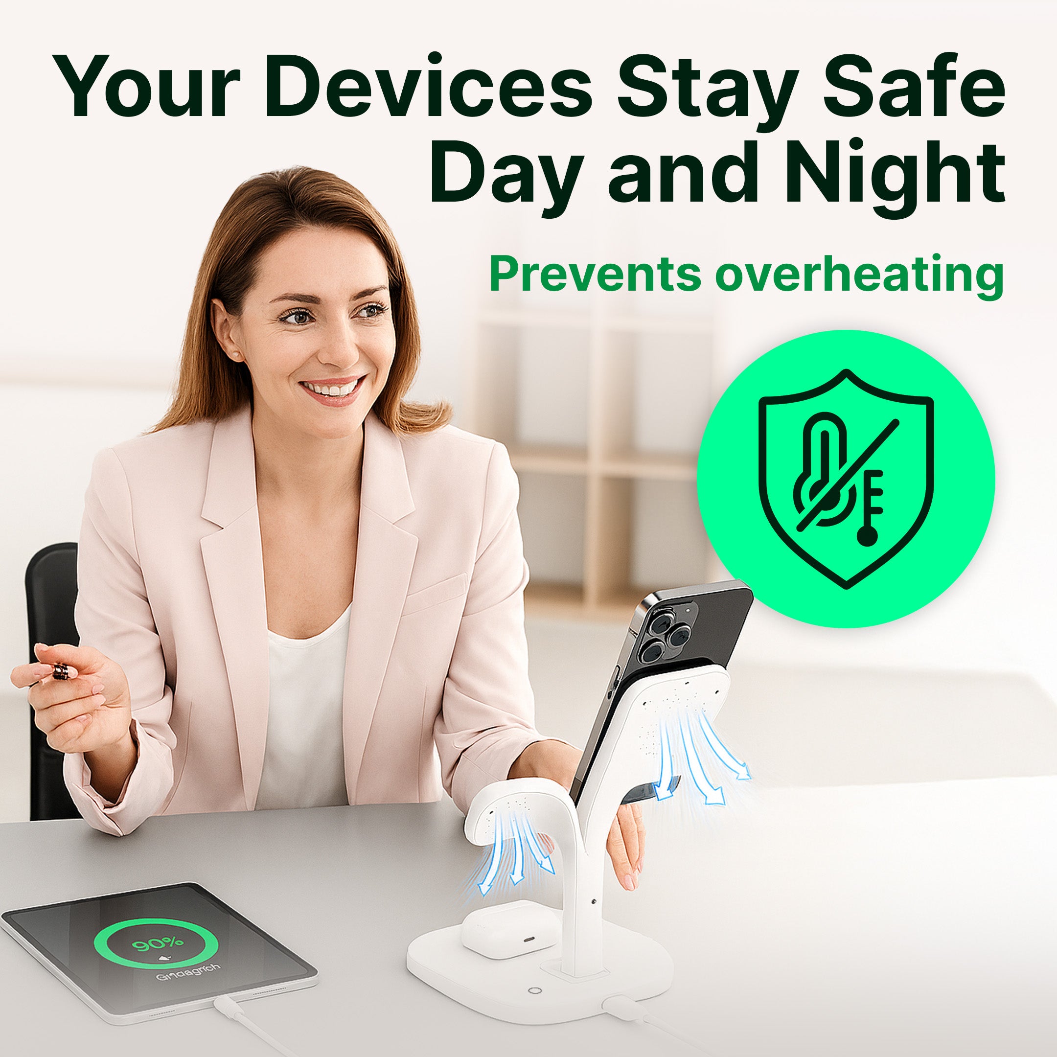 5-in-1 Magnetic Wireless Charger Stand for iPhone, Apple Watch, and AirPods