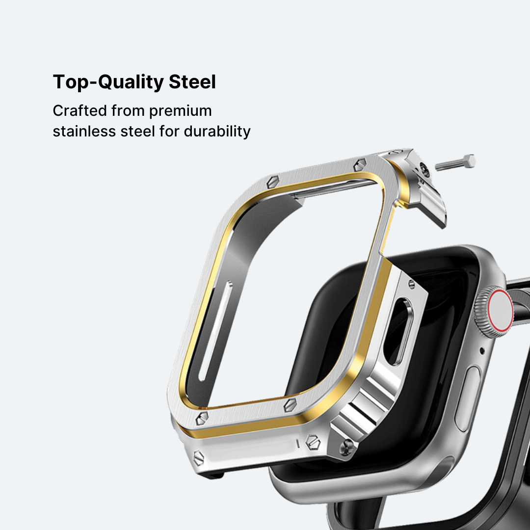 Stainless Steel Apple Watch Band with Ultra-Thin Case Design