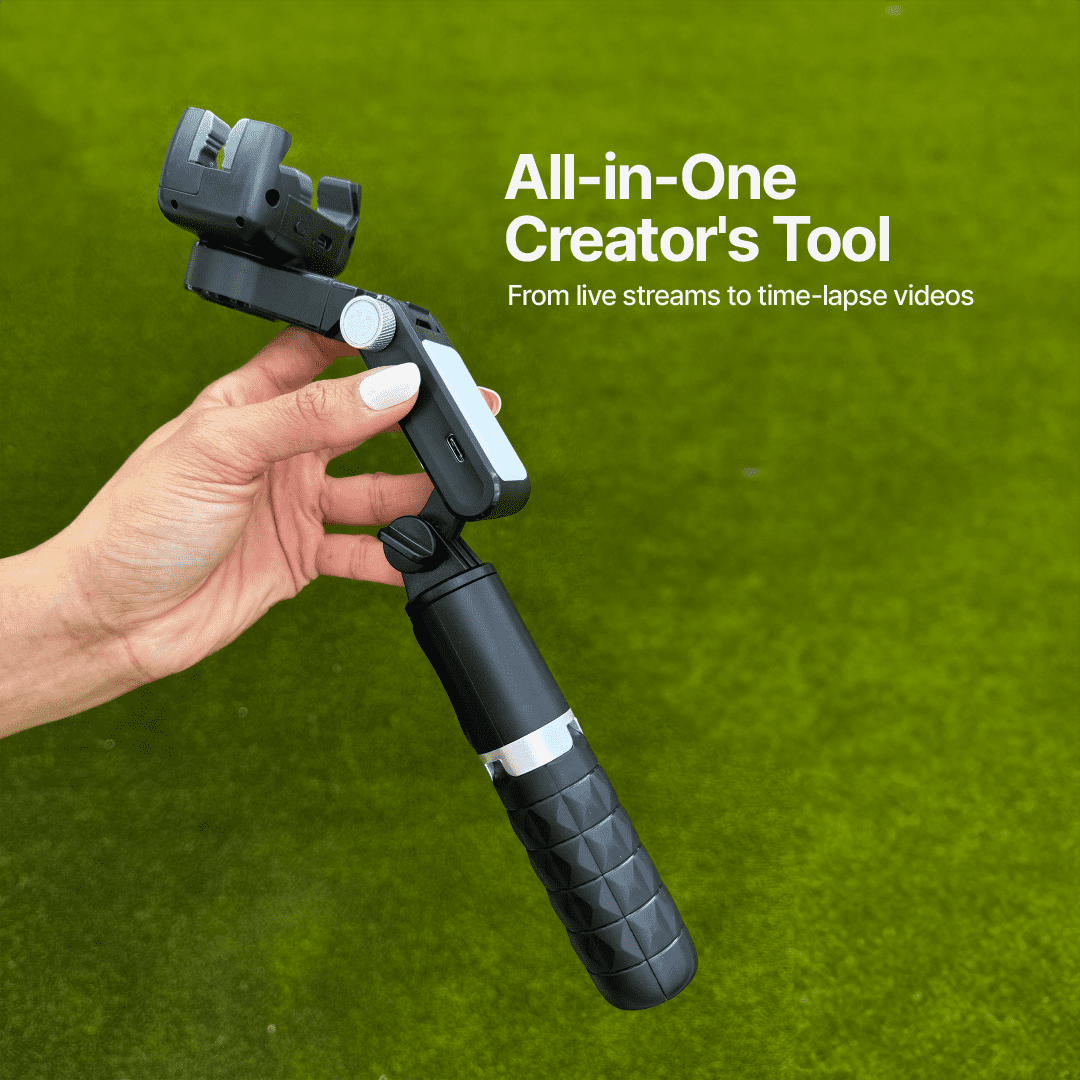 AutoFocus Tripod for Creators (360, Face Tracking, Selfie Stick, Light, Wireless Remote)