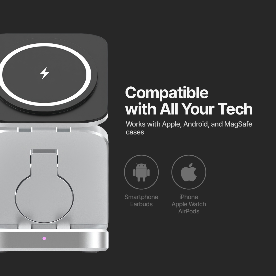 ChargeDeck 3-in-1 Foldable Wireless Station - For Apple & Android