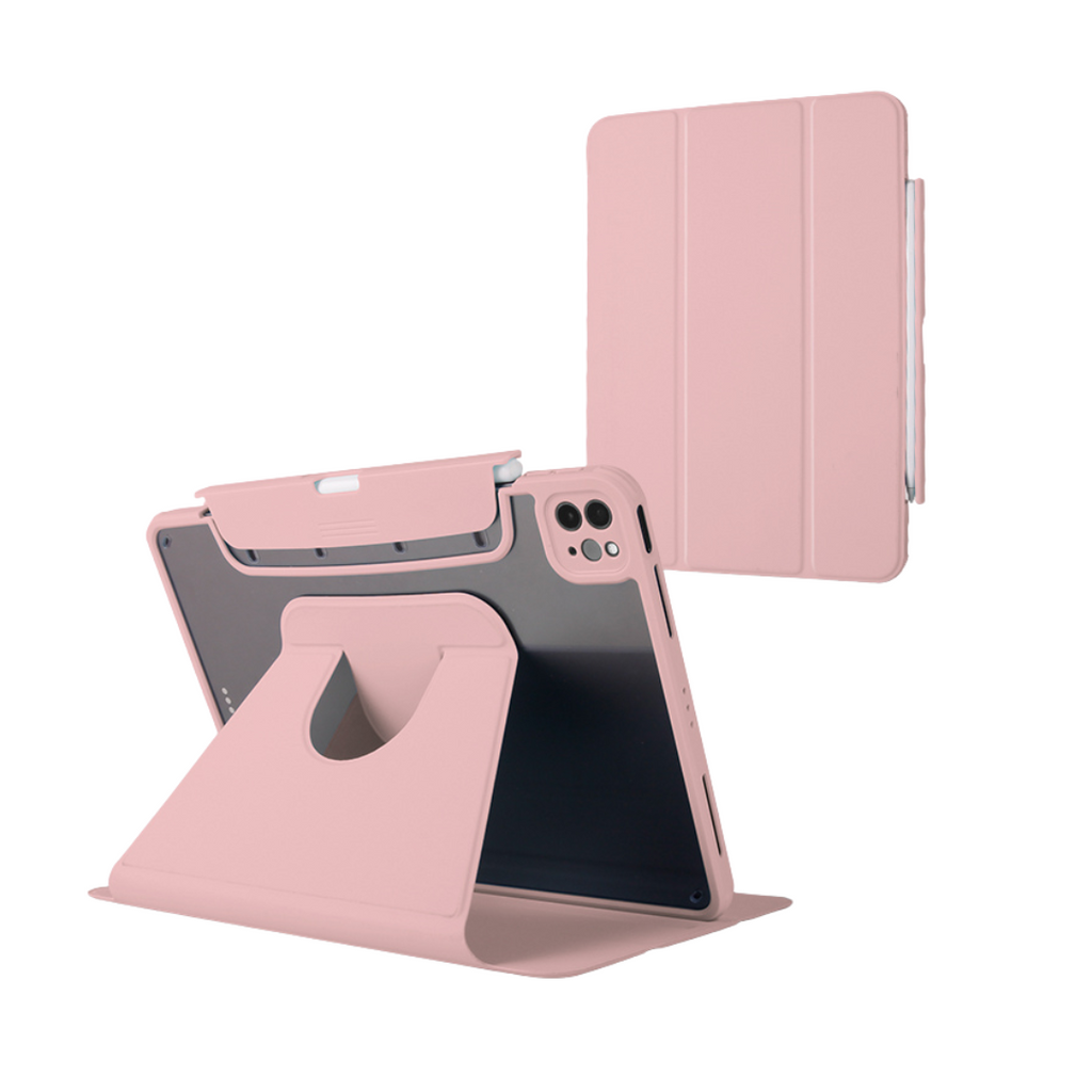 Acrylic Hard Case for iPad with 360 Rotation and Pencil Holder