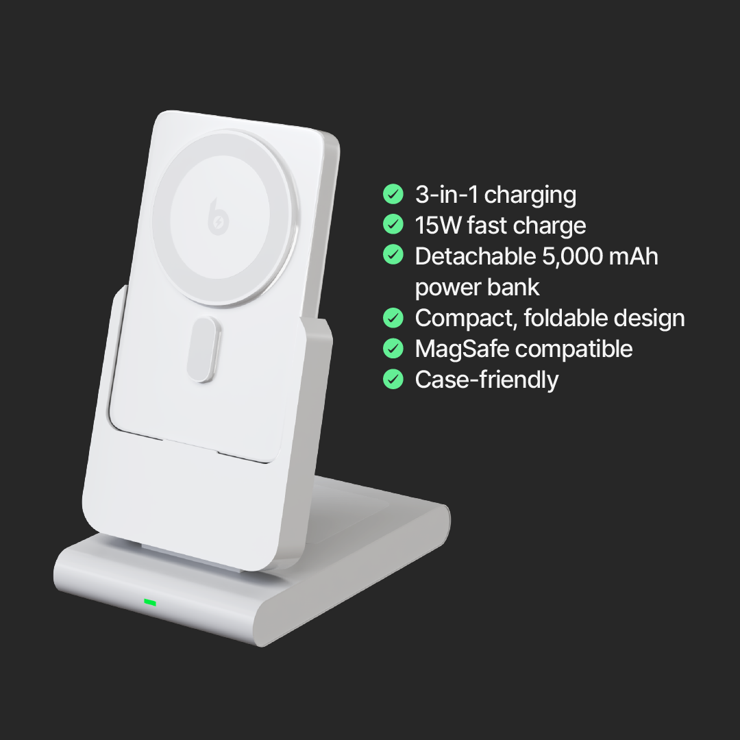 Power Mag PowerMag 3-in-1 Magnetic Wireless Charger with Stand